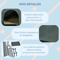 PawHut Caseta para Perros con Cubierta Exterior 130x85x95 cm Cama Elevada para Mascotas con Cojín para Perros Grandes Gris(m-8)