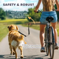 PawHut Dog Lead for Bicycle, Dog Leash for Cycling, Training, Jogging, Black(m-5)