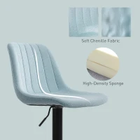 HOMCOM Set of Two Chenille-Feel Tub Bat Stools - Blue(m-7)