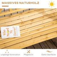 Outsunny Gartenbank im Landhausstil, wetterbeständig, Massivholz,116 cm x 53 cm x 83 cm, Natur(m-6)