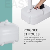 Outsunny Évier de camping portable, lavabo portable pour camping, station lavage avec roues, distributeur de savon et porte serviettes, lavabo mobile pour événements en plein air, gris(m-6)