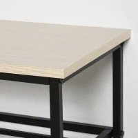 HOMCOM Mueble Recibidor Set de Zapatero y Perchero Montado en la Pared con 6 Ganchos y Plataforma para Entrada o Pasillo 75x30x45 cm Negro y Madera(m-8)