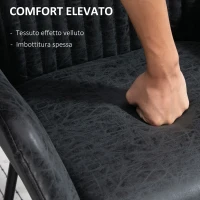 HOMCOM Set 2 Sedie Moderne per Sala da Pranzo, Cucina o Soggiorno, Sedie Imbottite in Similpelle Nera 60x56.5x85cm(m-5)