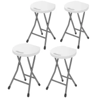 Outsunny Set of Four Folding Carry Stools - White(m-11)