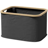 HOMCOM Cesto de la Ropa Sucia Plegable 36 L con Asas para Baño Dormitorio Lavadero 44,3x33,3x26,5 cm Negro(m-10)