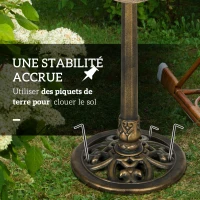 Outsunny Bain d'oiseaux Abreuvoir, mangeoire pour Oiseaux bassin forme feuille de lotus, dim. Ø 50 x 71H cm polypropylène Bronze(m-7)