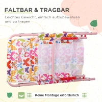 Outsunny Gartenmöbel-Set für Kinder, 1 Hollywoodschaukel, 1 Sonnenliege, für Kinder von 3 -8 Jahren, Rosa(m-6)