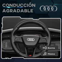 AIYAPLAY Coche Eléctrico para Niños Audi Q8 etron sportback con Batería 12V Mando a Distancia Faros Bocina y Música Negro(m-6)