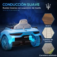 AIYAPLAY Coche Eléctrico para Niños con Licencia Maserati MC20 con Batería 12V Mando a Distancia Faros Bocina Música Azul(m-7)