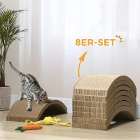 PawHut Kratzbrett-Set für Katzenlaufrad, belastbar bis 5kg, 55x25,5x3cm, Braun(m-4)