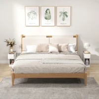 HOMCOM Set of Two Modern Storage Bedside Tables - White(m-9)