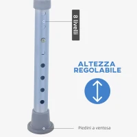 HOMCOM Sedia Doccia Regolabile su 8 Livelli con Fori di Drenaggio, in Alluminio e PE, 48x42x71-83.5 cm, Bianco e Argento(m-6)