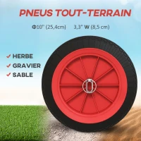 SPORTNOW Chariot de transport pour kayak stand-up paddle canoë avec largeur réglable grandes roues cadre en aluminium noir rouge(m-6)