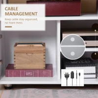 HOMCOM TV Cabinet Unit for TVs up to 50'' with Storage Shelf and Cupboards, Living Room Entertainment Center Media Console, Grey and White(m-6)