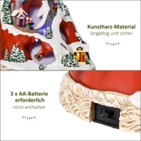 HOMCOM Weihnachtsdorf Weihnachtsdekoration mit LED Beleuchtung Musik Weihnachtsstadt Weihnachten Basteln LED mehrfarbig 19 x 18,5 x 24 cm(m-5)