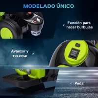 AIYAPLAY Moto Eléctrica para Niños de +2 Años con Función de Soplar Burbujas Faros Música Velocidad 3 km/h Carga 30 kg Verde(m-6)