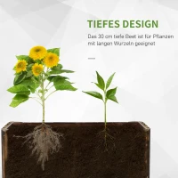 Outsunny Hochbeet Pflanzkasten Kräuterbeet Pflanzbeet Gemüse Blumenbeet Blumenkasten, Tannenholz 78x35x30 cm(m-6)