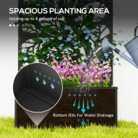 Outsunny Outdoor Metal Planter, with Back Trellis - Black(m-4)