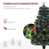 HOMCOM Weichnachtsbaum künslicher Weihnachtsbaum Christbaum, LED-Lichter, Sternspitze, 66 cm x 66 cm x 120 cm, Grün(m-5)