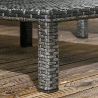 Outsunny Set of Two Reclining Rattan Sun Loungers, with Cushions - Grey(m-9)