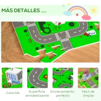 HOMCOM Alfombra Puzzle Infantil con 36 Piezas 31,5x31,5x1 cm Juego Rompecabezas Infantil Modelo Carreteras de Espuma EVA Área de Cobertura 3,24 m² Multicolor(m-6)