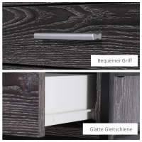 HOMCOM Konsolentisch Eingangstisch Beistelltisch 2 Schubladen Unterregal Stahl Grau 120 x 30 x 81,5 cm(m-7)