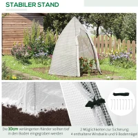 Outsunny Mini Gewächshaus Überwinterungszelt für Pflanzen mit Rolltür Garten Balkon Winterschutz Weiß 160 x 140 x 180 cm(m-6)