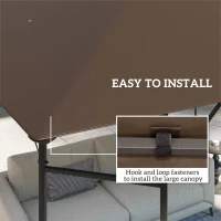 Outsunny 3 x 3(m) Gazebo Canopy Replacement Cover, Garden Gazebo Roof Replacement with Drain Holes, Water-resistant Plastic Coating, 370g/㎡, UPF30+, TOP COVER ONLY, Brown(m-5)