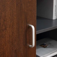 HOMCOM Mobiletto da Ufficio Armadietto Portadocumenti con Rotelle, Moderno per Casa Studio in Legno, Color Noce e Grigio,100x40x66cm(m-9)