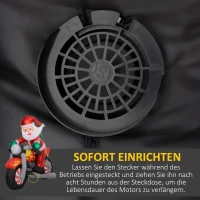 Outsunny Weihnachtsmann auf Motorrad, Gartendeko, LEDs, aufblasbar, wetterfest, 180 x 95 x 170 cm(m-6)