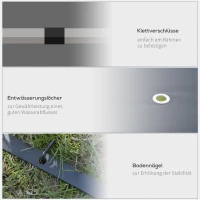 Outsunny Gartenpavillon 2,95 x 2,95 m Pavillon Gartenzelt Festzelt Partyzelt Stahl Polyester Grau(m-6)