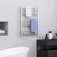 HOMCOM Handtuchheizung, Badheizkörper inkl. Montage-Bausatz, Farbe: Silber, 60 cm x 80 cm(m-6)