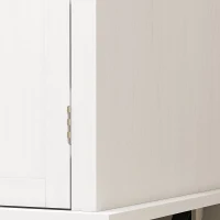 HOMCOM Rolling Kitchen Island Storage Trolley with Rubber Wood Top & Drawers for Dining Room, White(m-8)