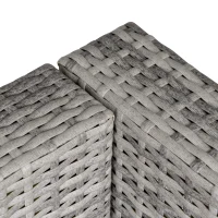 Outsunny Single Seater Rattan Chair Sofa with Padded Cushions, All-Weather PE Wicker Weave Garden Armchair with Armrests, Grey(m-8)