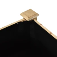 Outsunny Hochbeet, Pflanzkasten, Blumenkasten, Blumentopf, Kräuterbeet mit Abflusslöchern, Vliesstofftuch, Massivholz Natur 86 x 46 x 76 cm(m-9)