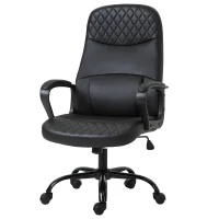 Vinsetto Bürostuhl Massage höhenverstellbarer Chefsessel Gamingstuhl mit Massagefunktion ergonomischer Drehstuhl Massage Sessel PU-Leder Stahl Schwarz 60 x 70 x 109-119 cm(m-10)