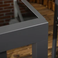 Outsunny Table Extensible de Jardin Grande Taille dim. dépliées 160 x 80 x 75 cm Aluminium Gris foncé Plateau Verre trempé Noir(m-10)