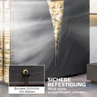 Outsunny Abdeckung für Brennholzregal, 2er-Set, wetterfest & staubdicht, 174x173 & 174x161,5, Schwarz(m-5)