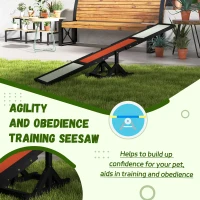 PawHut Wooden Pet Seesaw for Big Dogs, Dog Agility Equipment with Anti-Slip Surface - Black(m-7)