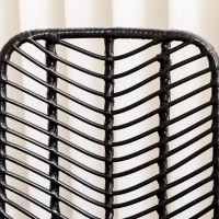 HOMCOM 2er-Set Esszimmerstühle Aktzentstühle Küchenstühle, Boho-Stil, Rattan,  44 cm x 58 cm x 85 cm, Schwarz(m-9)