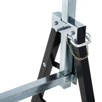 HOMCOM Set 2 Cavalletti da Lavoro Pieghevoli Portata 200 kg, Altezza Regolabili 80-130 cm, Cavalletti Telescopici Salvaspazio in Acciaio per Fai da Te, Garage e Giardino, Nero(m-9)