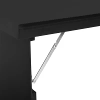 HOMCOM Bureau Mural Pliable Table Murale Rabattable Suspendue sur Pied étagère + Tableau à Craie intégré MDF Noir(m-8)