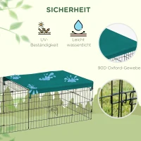 PawHut Kleintiergehege Freilaufgehege Zwergkaninchengehege, 185 x 75 x 50 cm, Grün + Schwarz(m-4)