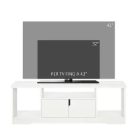 HOMCOM Mobile Porta TV Fino a 42" con Armadietto e Ripiani Aperti in Legno, 120x30x41cm(m-4)