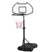 HOMCOM Canestro Basket per Bambini ad Altezza Regolabile 132.5 - 161.5 cm con Base Riempibile e Ruote, Multicolore(m-10)