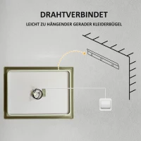 kleankin LED Badezimmerspiegel mit 3x Vergrößerung, Touch-Funktion, Memory-Funktion, kein Beschlagen, 80 x 60 cm(m-9)