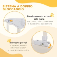 PawHut Cancelletto per Cani con 4 Viti Regolabili e Nastro Adesivo, in Metallo e Plastica, 86x104.1 cm, Bianco(m-4)