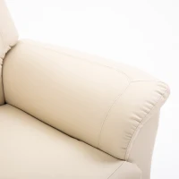 HOMCOM Massagestuhl mit Aufstehhilfe, 8 Vibrationspunkte, Heizfunktion, Fußstütze, Creme(m-9)