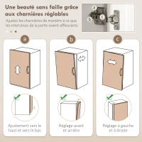 HOMCOM Buffet de cuisine haut 5 portes dont 2 portes vitrées et 1 tiroir, 1 niche centrale - hauteur 180 cm blanc(m-7)