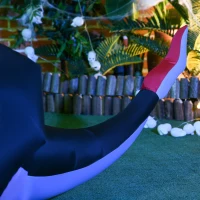 HOMCOM 7FT Tall Halloween Inflatable Dragon with 2 Heads and LED Lights, Blow Up Halloween Party Decoration for Indoor Outdoor Yard Lawn Garden(m-8)